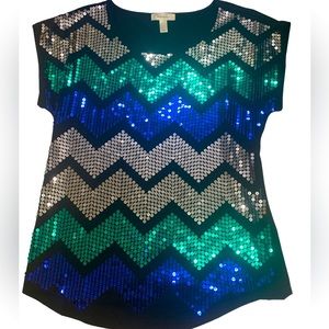 Womens multicolored DressBarn Sequined Top